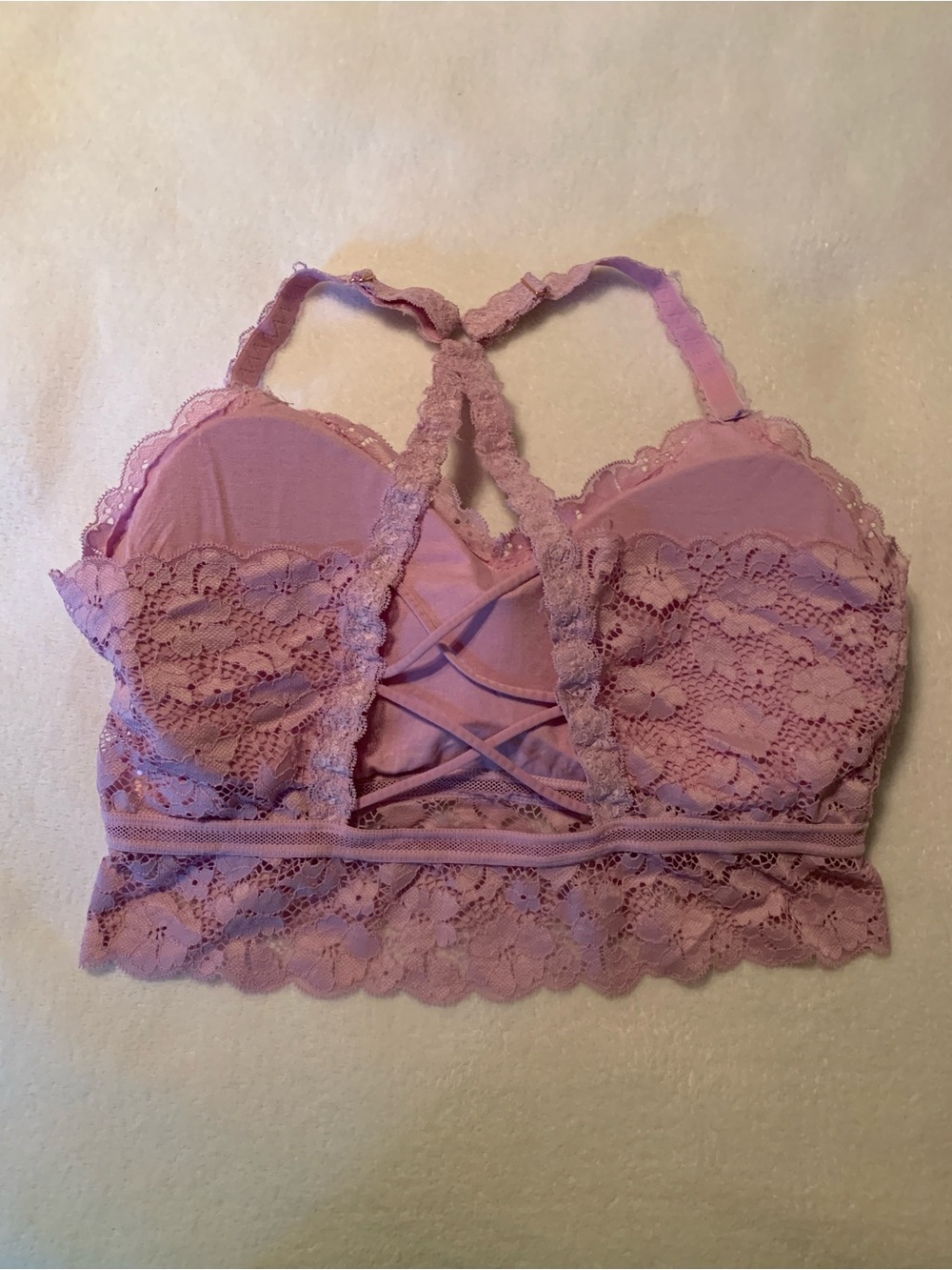Sexy JadyK Juliette Lace Bralette Lavender Lacy Padded No Underwire 1X-2X